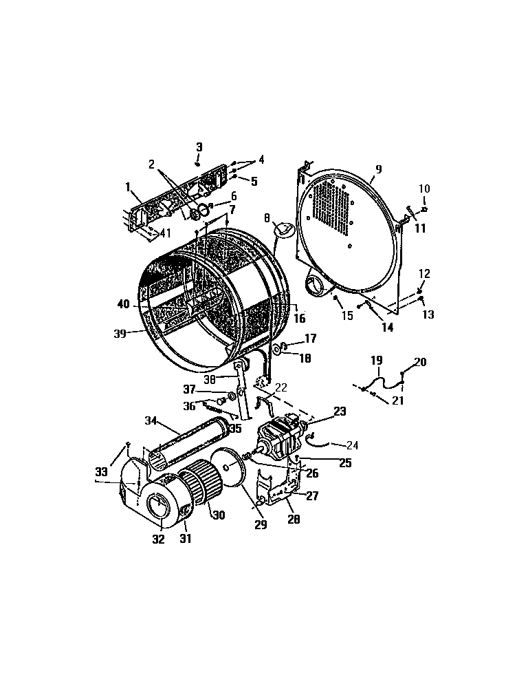Kelvinator DEC320A1W drum, motor diagram