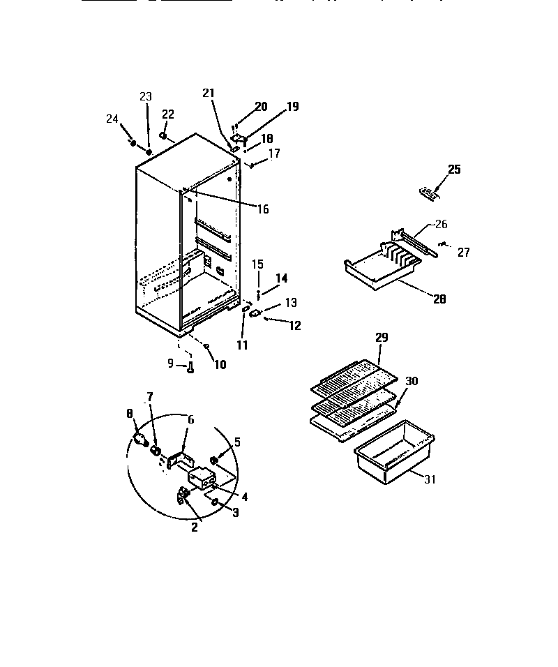Kelvinator SSX130AM9F cabinet diagram