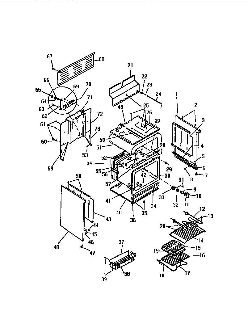 White-Westinghouse KF460GDV1 body, side panels diagram