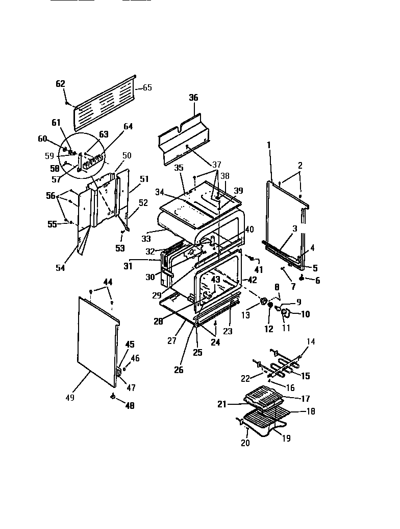 White-Westinghouse KF440GDF0 body, side panels diagram