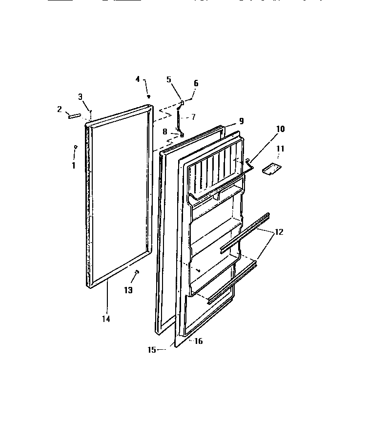 White-Westinghouse RC131GCV6 fresh food door diagram
