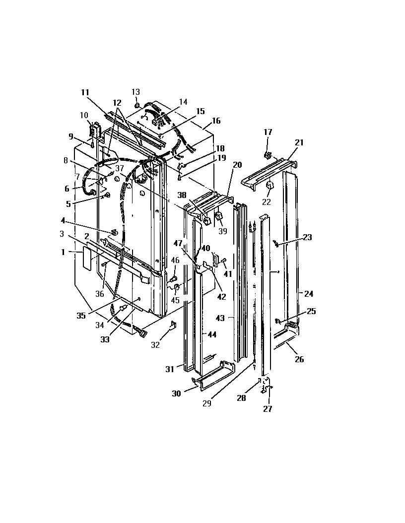 Frigidaire FPE26VWCL1 liner mouldings diagram