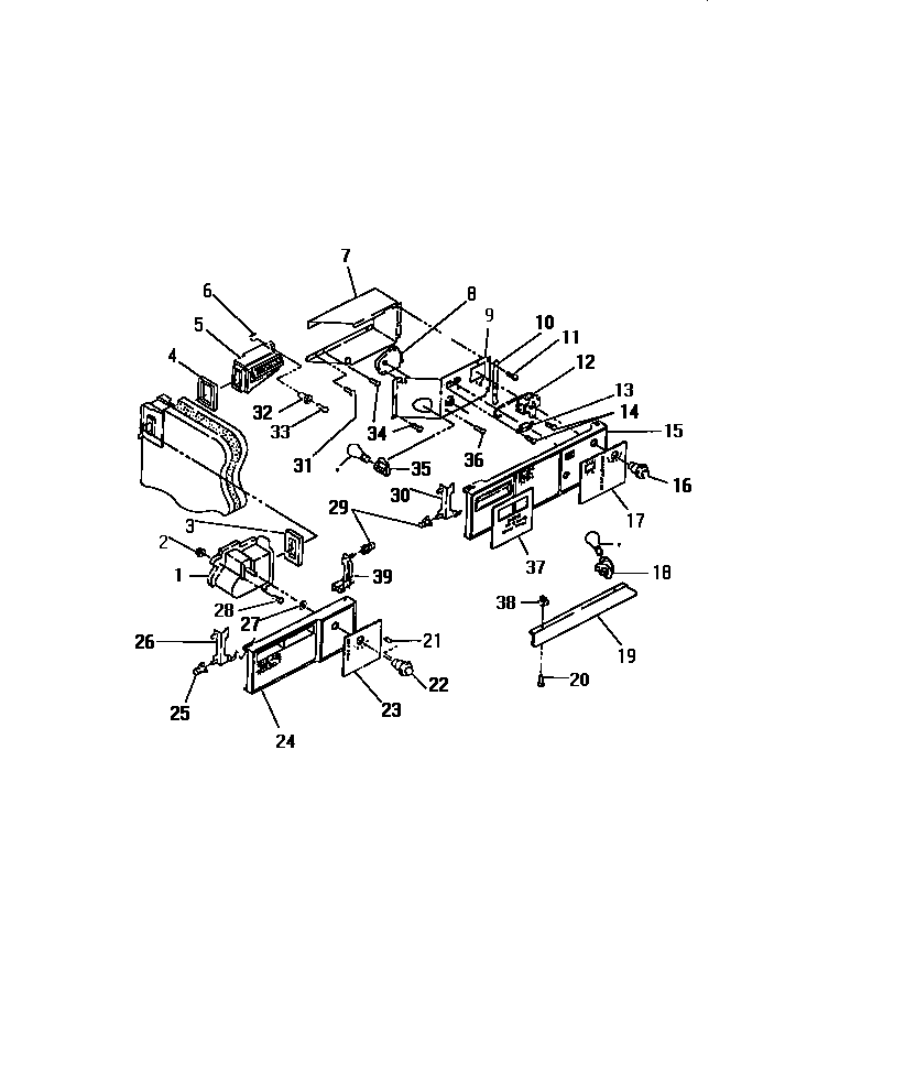 Frigidaire FPE26VWCL1 interior air flow, controls diagram