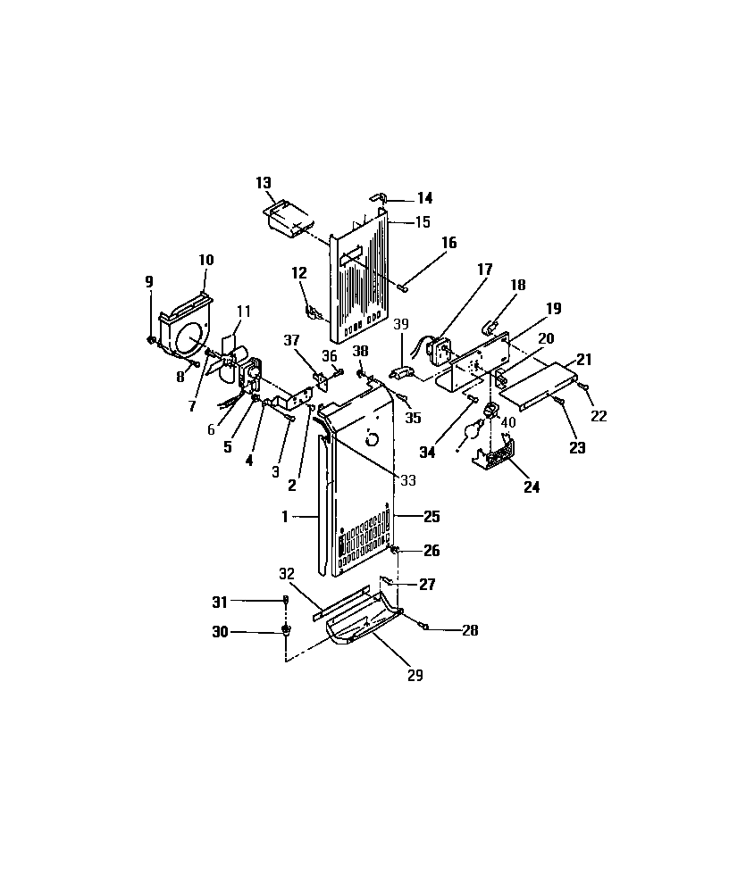 Frigidaire FPE26VWCL1 interior freezer compartment diagram