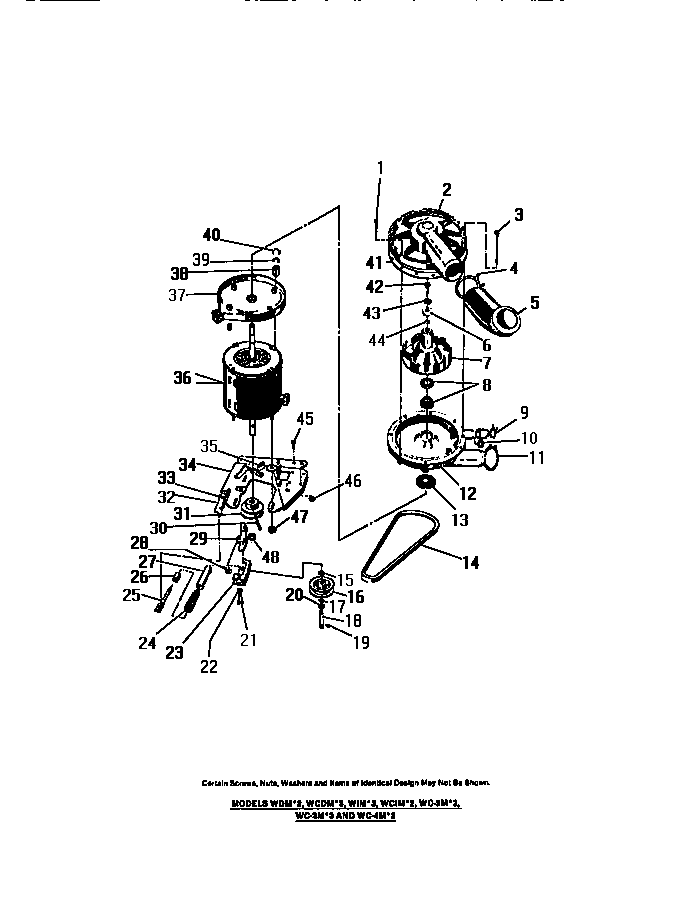Frigidaire WC3ML3 pump, motor diagram