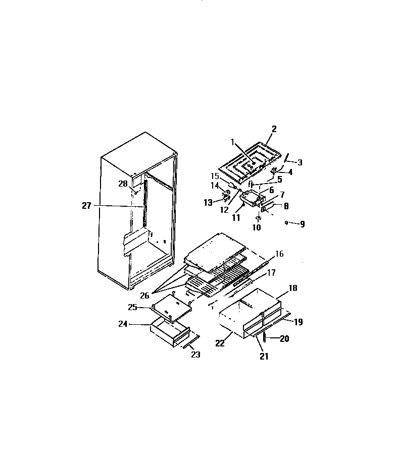Frigidaire FPD16TICH0 interior food compartment diagram