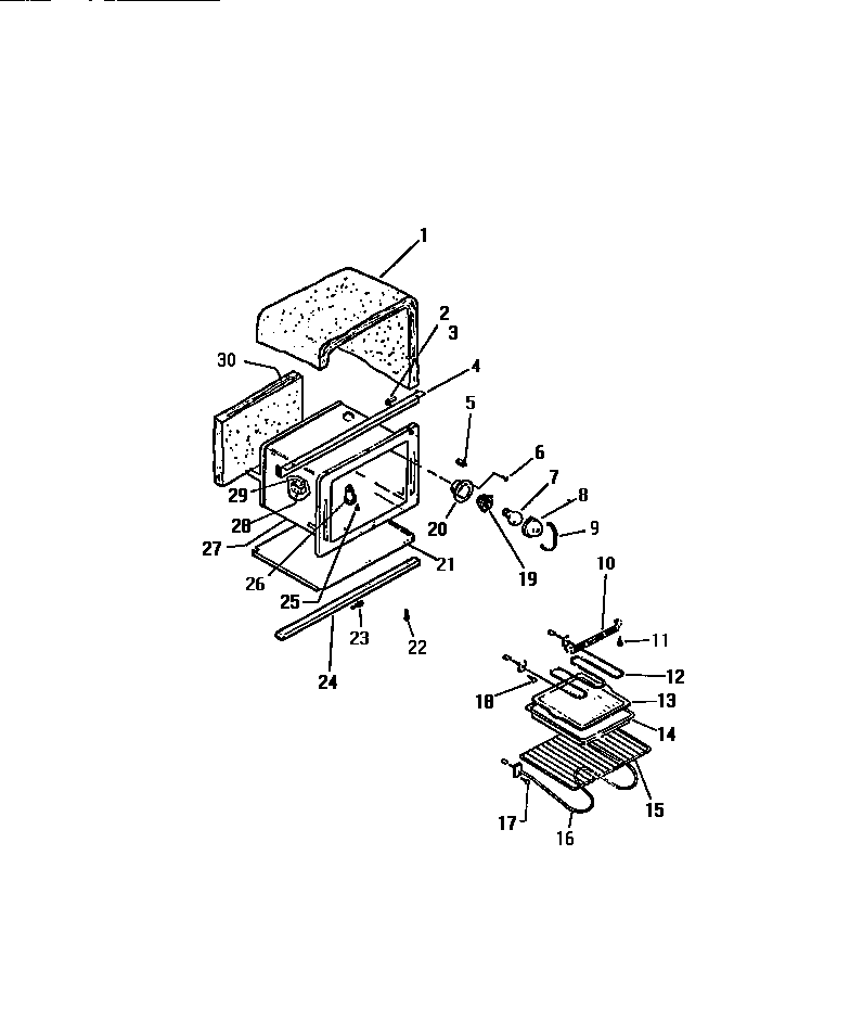 Kelvinator REC406CV0 oven cavity diagram