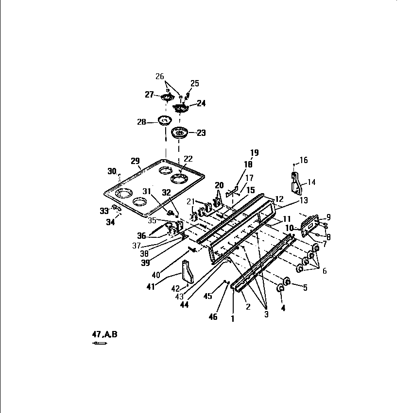 White-Westinghouse KD860GDK1 backguard diagram