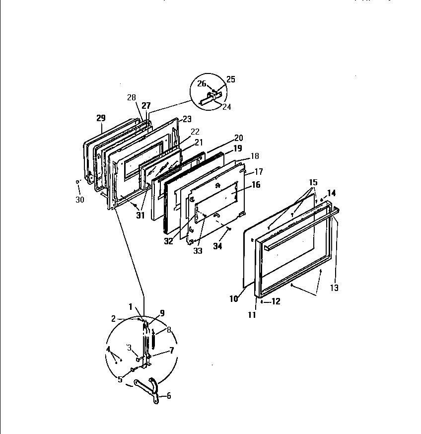 White-Westinghouse KD860GDK1 door diagram