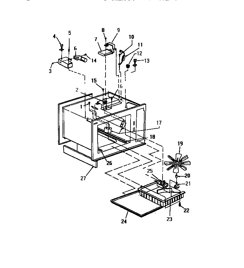 White-Westinghouse KM170HXM cabinet and stirrer diagram