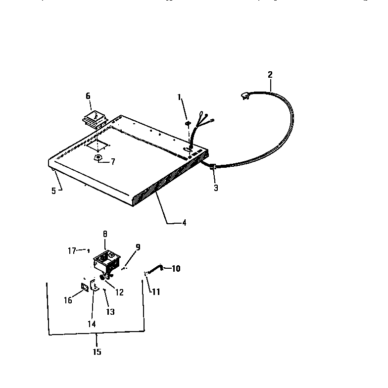 White-Westinghouse LT700JXV1 top panel diagram