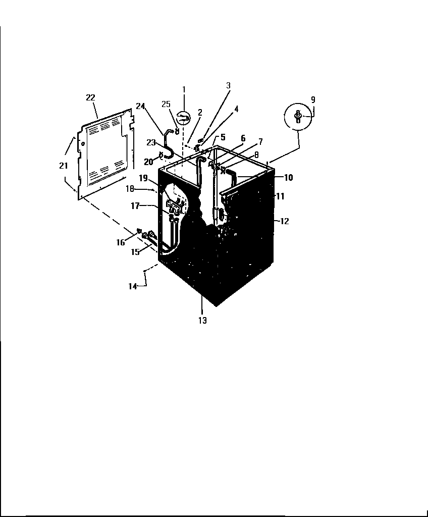 White-Westinghouse LA600EXD3 body, mix valve, hose diagram