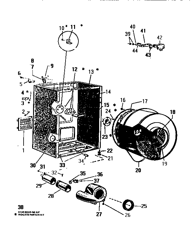 White-Westinghouse DE271EDW4 body & drum diagram