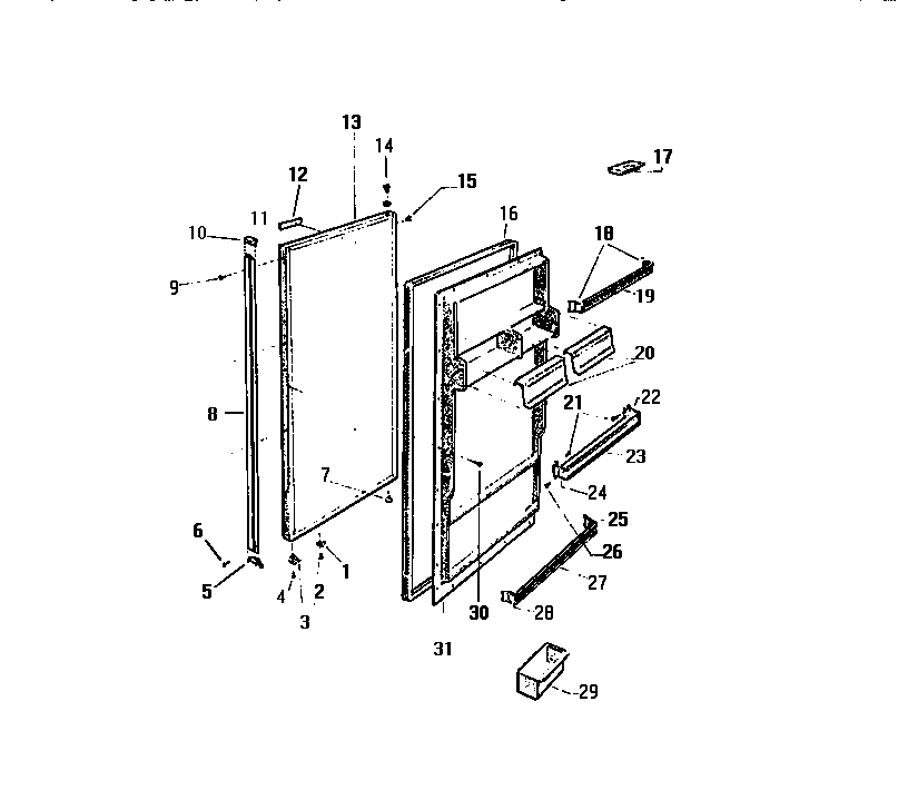 White-Westinghouse RA186GCW2 door diagram