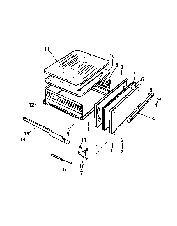 White-Westinghouse GF201HXF2 broiler drawer diagram