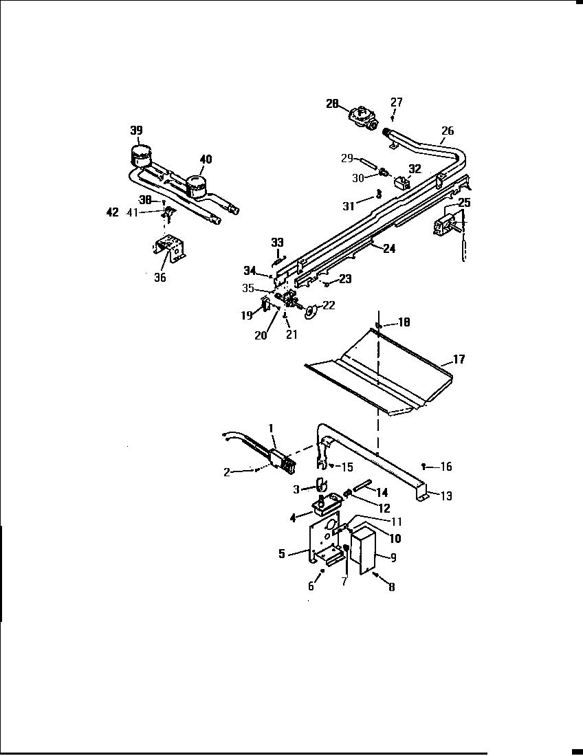 White-Westinghouse GF710HXW2 burner assembly diagram
