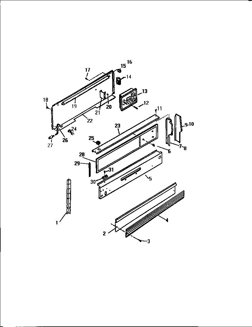 White-Westinghouse GF780HXH2 backguard, gf980h diagram