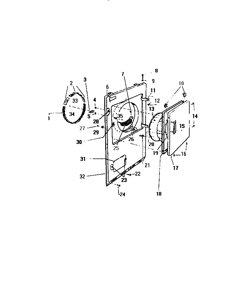 White-Westinghouse DG650EXW4 front panel, door diagram