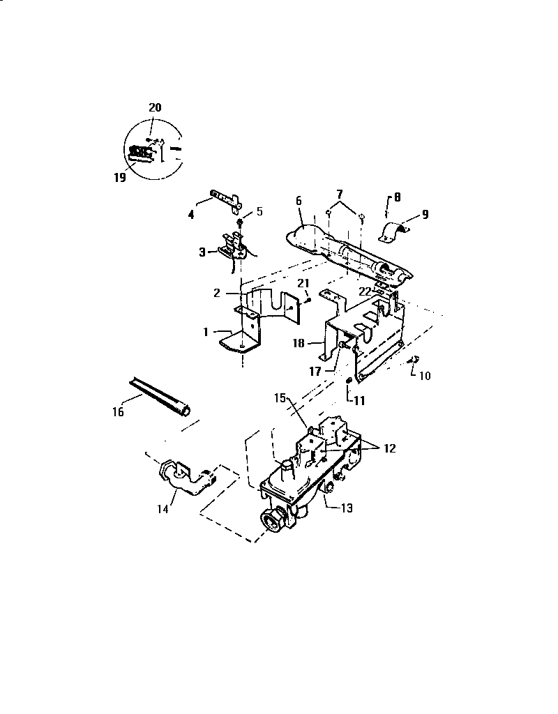 White-Westinghouse DG650EXW4 gas valve burner assembly diagram