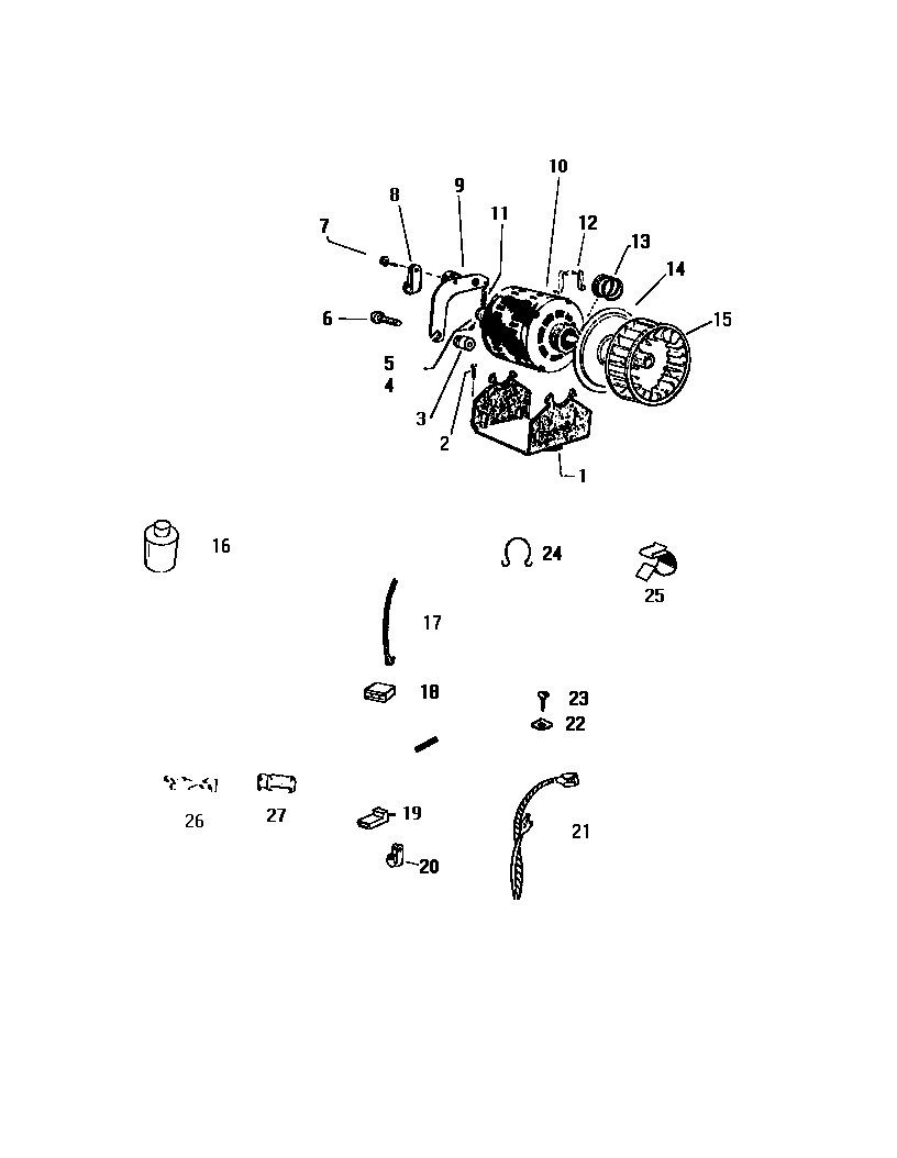 White-Westinghouse DG650EXW4 motor, miscellaneous diagram
