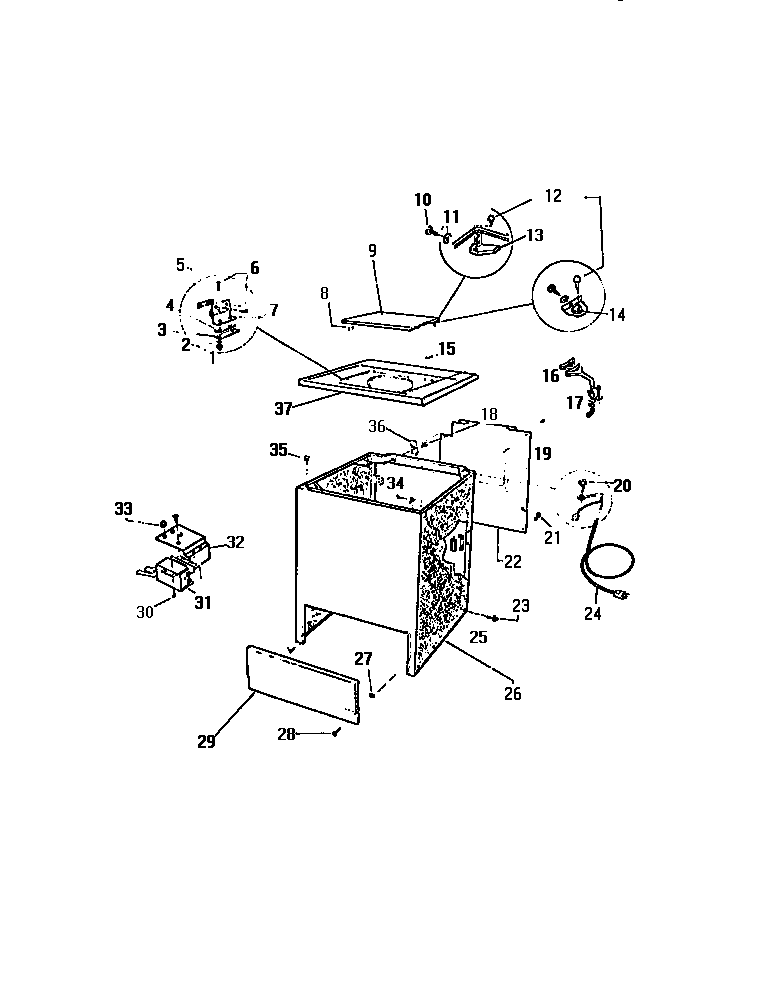 Kelvinator AW900C0D cabinet, top panel diagram