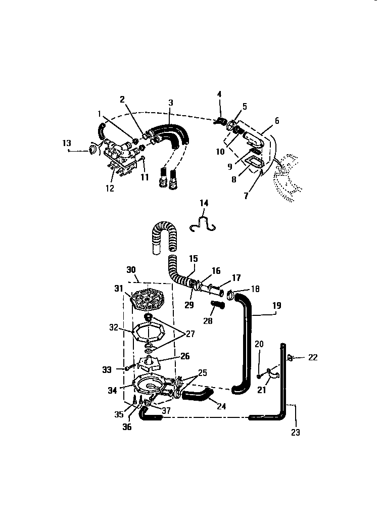 Kelvinator AW900C0D pump, hoses diagram