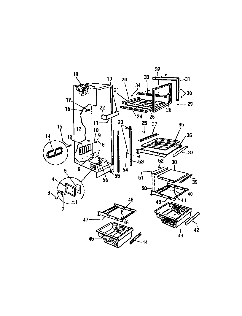 White-Westinghouse RS259ESF1 shelving diagram