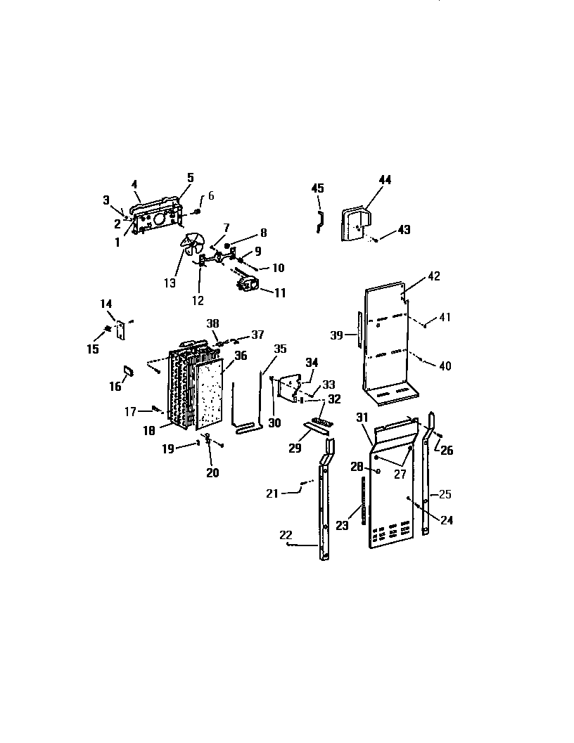 White-Westinghouse RS259ESF1 evaporator and fan motor diagram