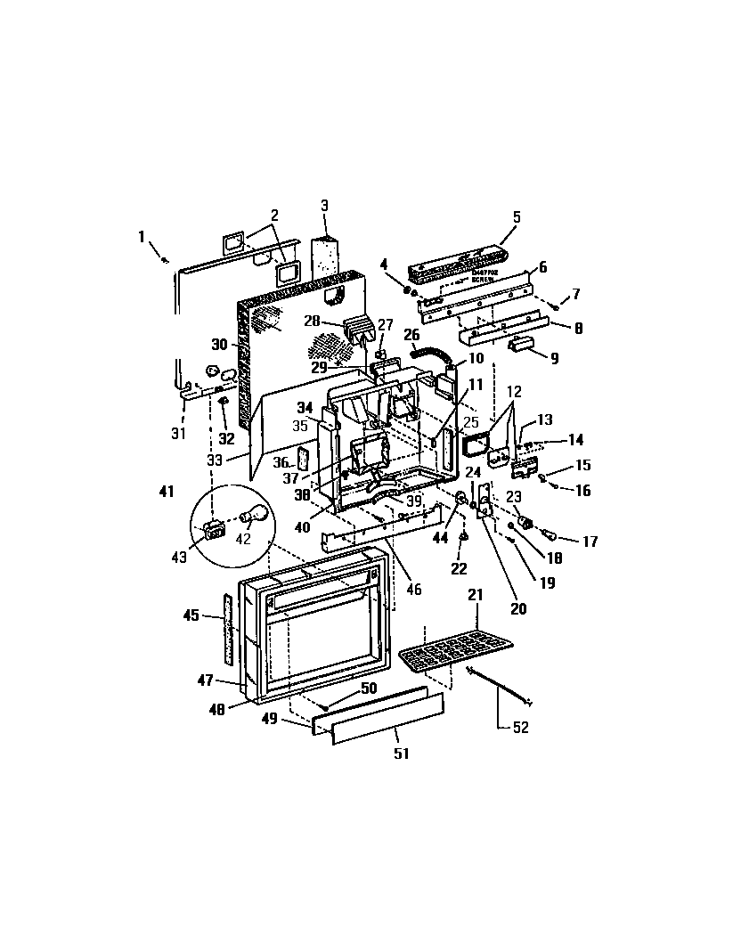 White-Westinghouse RS259ESF1 ice and water box diagram