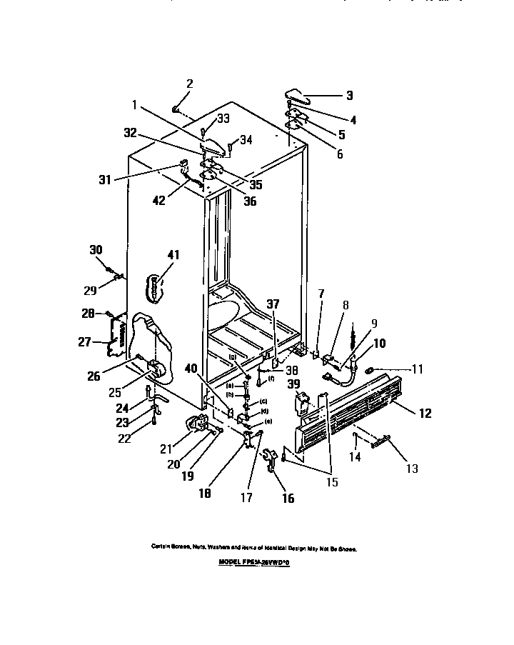 Frigidaire FPEM26VWDW0 cabinet diagram
