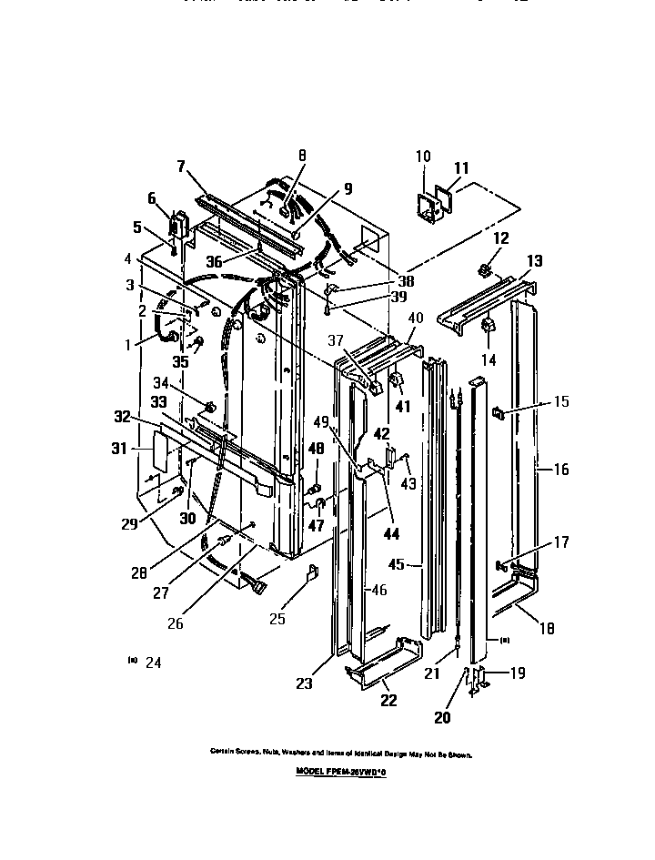 Frigidaire FPEM26VWDW0 liner mouldings diagram