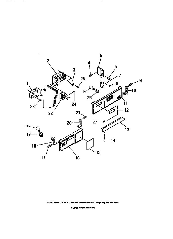 Frigidaire FPEM26VWDW0 interior air flow, controls diagram