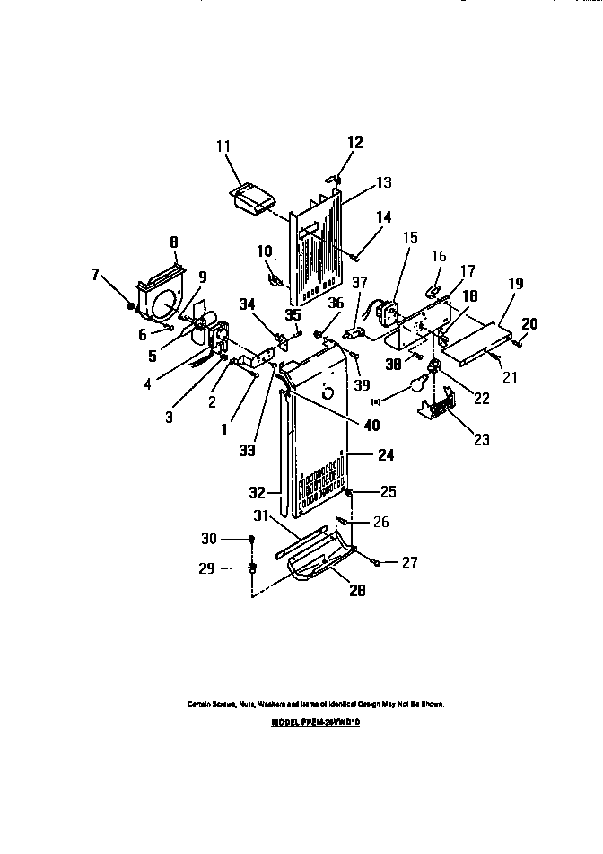 Frigidaire FPEM26VWDW0 interior freezer compartment diagram