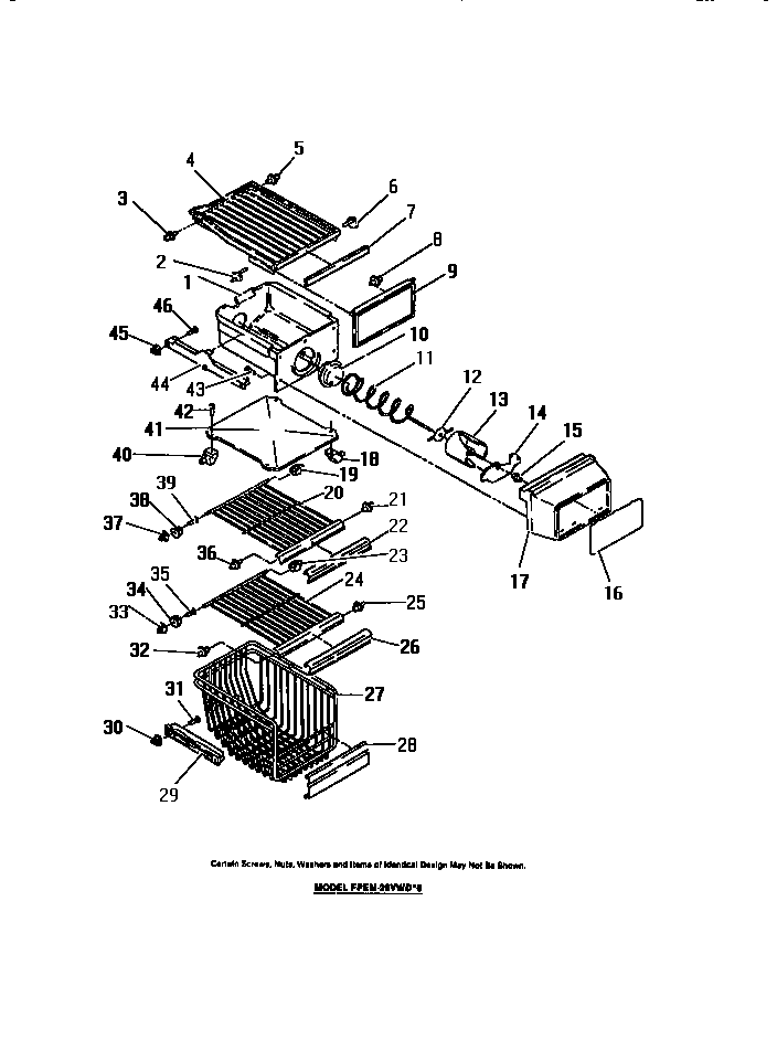 Frigidaire FPEM26VWDW0 interior freezer compartment diagram