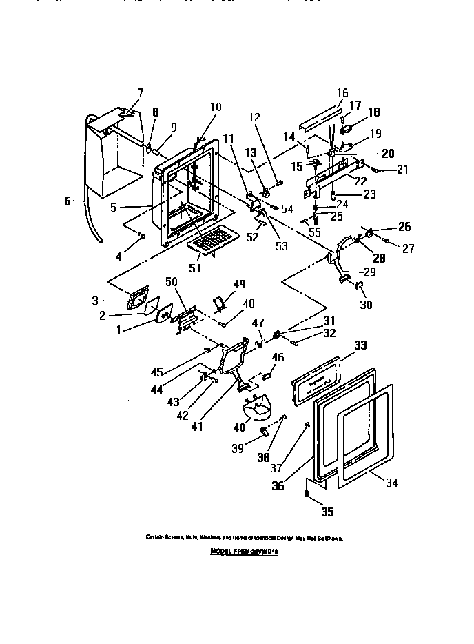Frigidaire FPEM26VWDW0 dispensor diagram