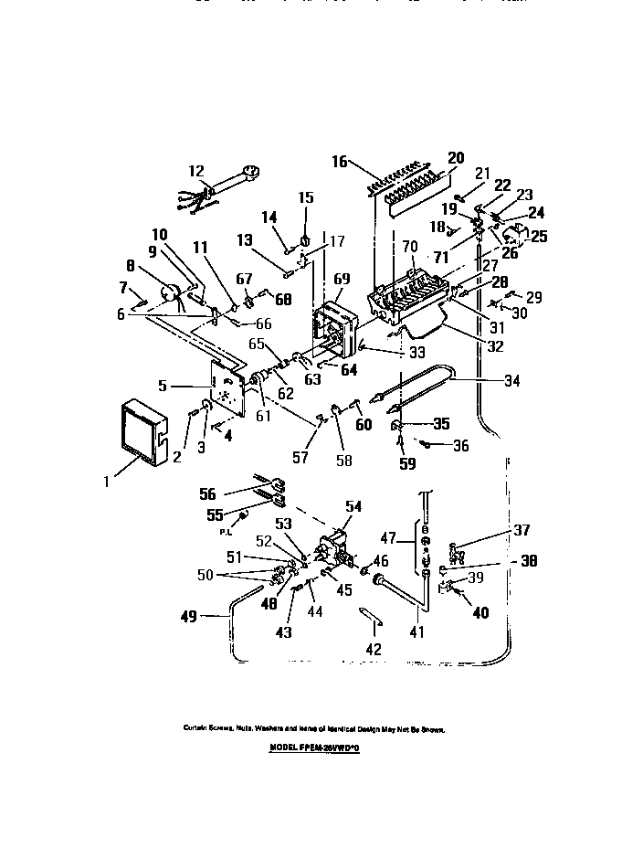 Frigidaire FPEM26VWDW0 ice maker diagram