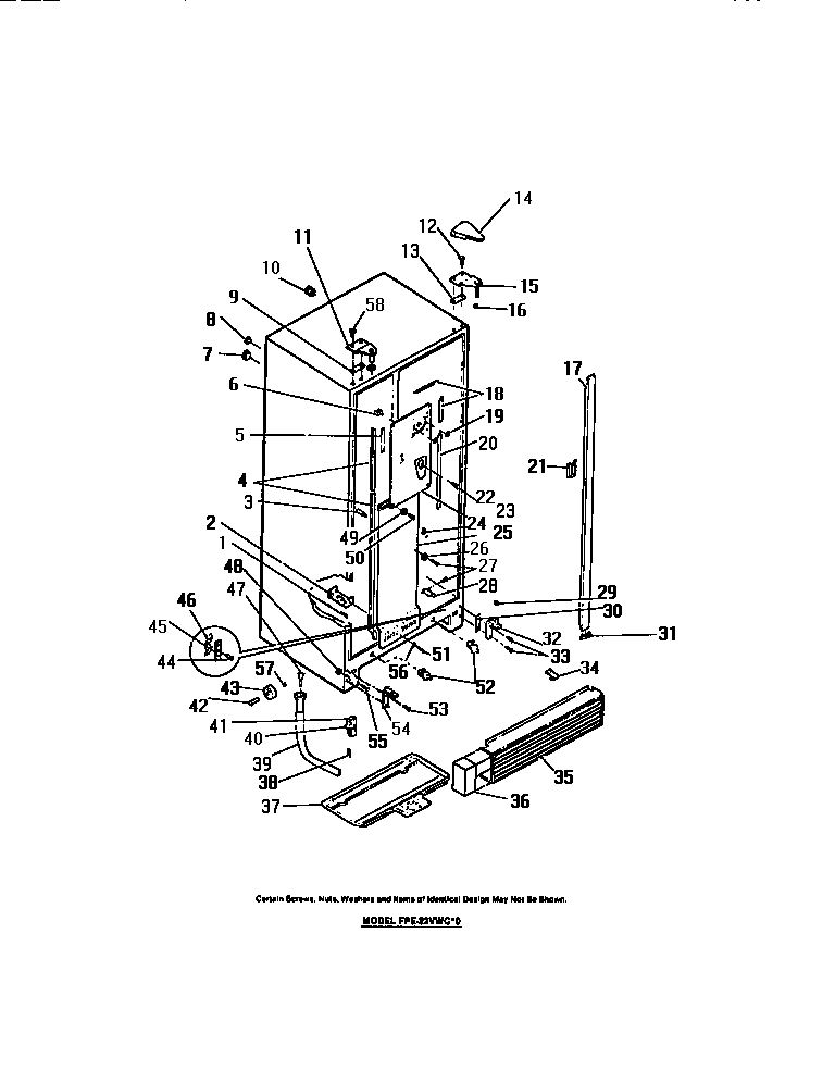 Frigidaire FPE22VWCH0 cabinet diagram
