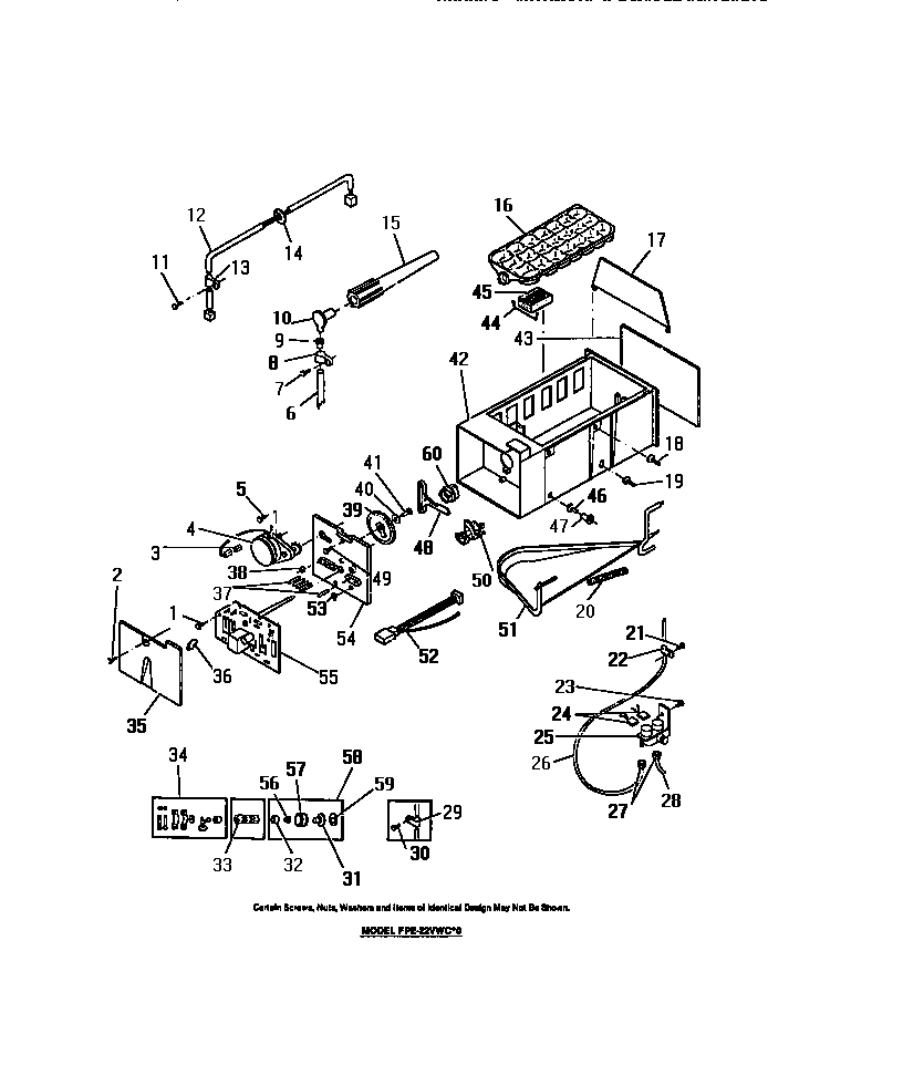 Frigidaire FPE22VWCH0 automatic ice maker diagram