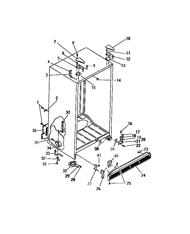 Frigidaire FPE26VWCH0 cabinet diagram