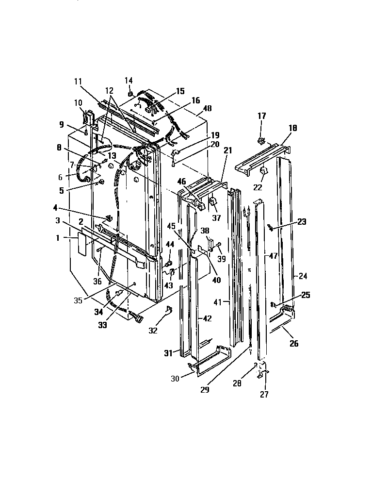 Frigidaire FPE26VWCH0 liner mouldings diagram