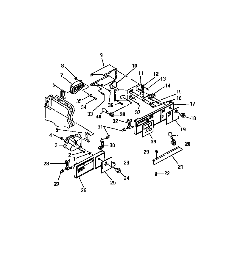 Frigidaire FPE26VWCH0 interior air flow, controls diagram