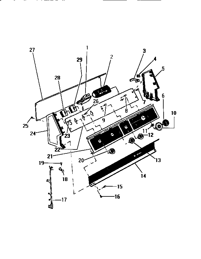Frigidaire WISCW5 console & controls diagram