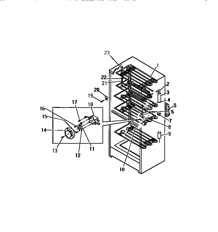 Frigidaire UFS16KW2 interior cabinet diagram