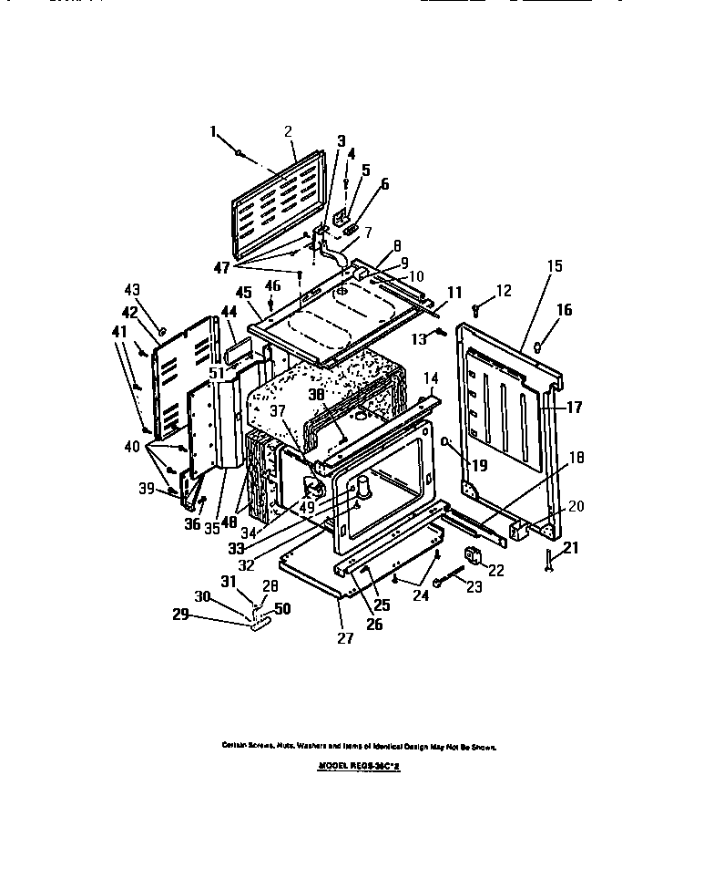 Frigidaire RGS35CL1 oven liner, side panels diagram