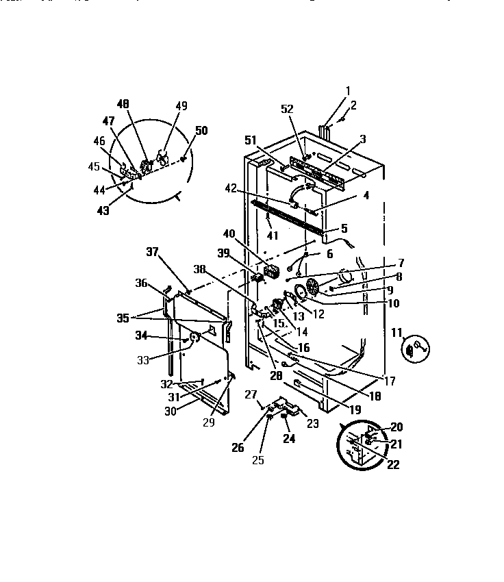Frigidaire UF13DL4 interior cabinet diagram