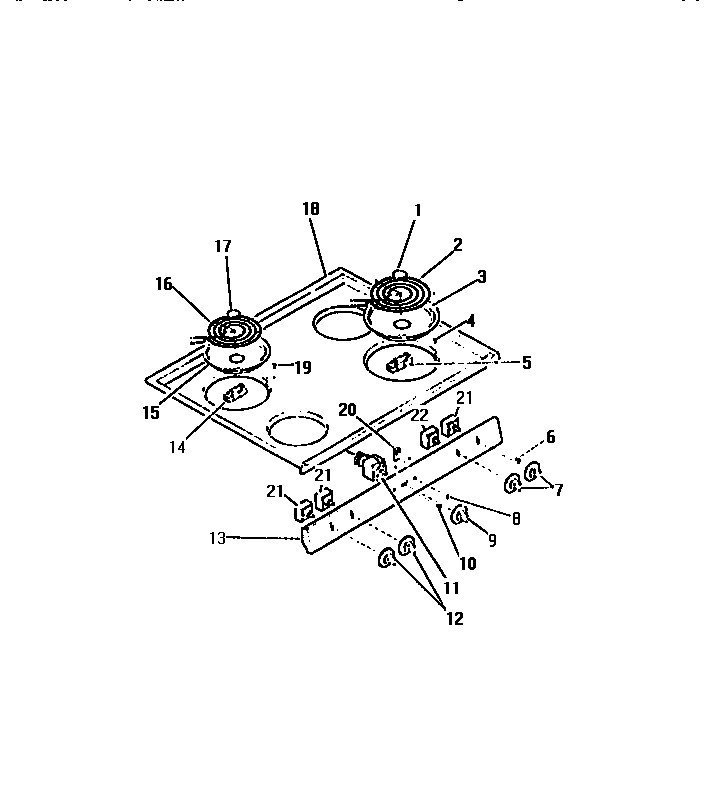 Frigidaire R21CL1 cook-top surface units, switches diagram