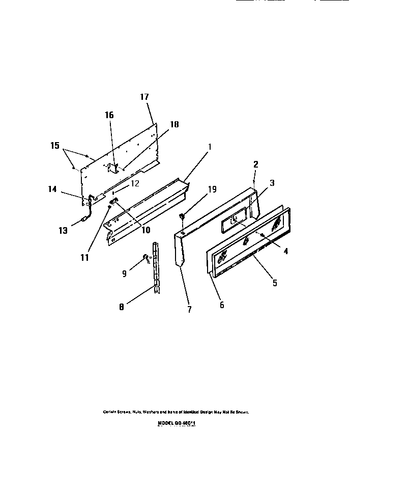 Frigidaire GG32BPCL0 console, panels diagram