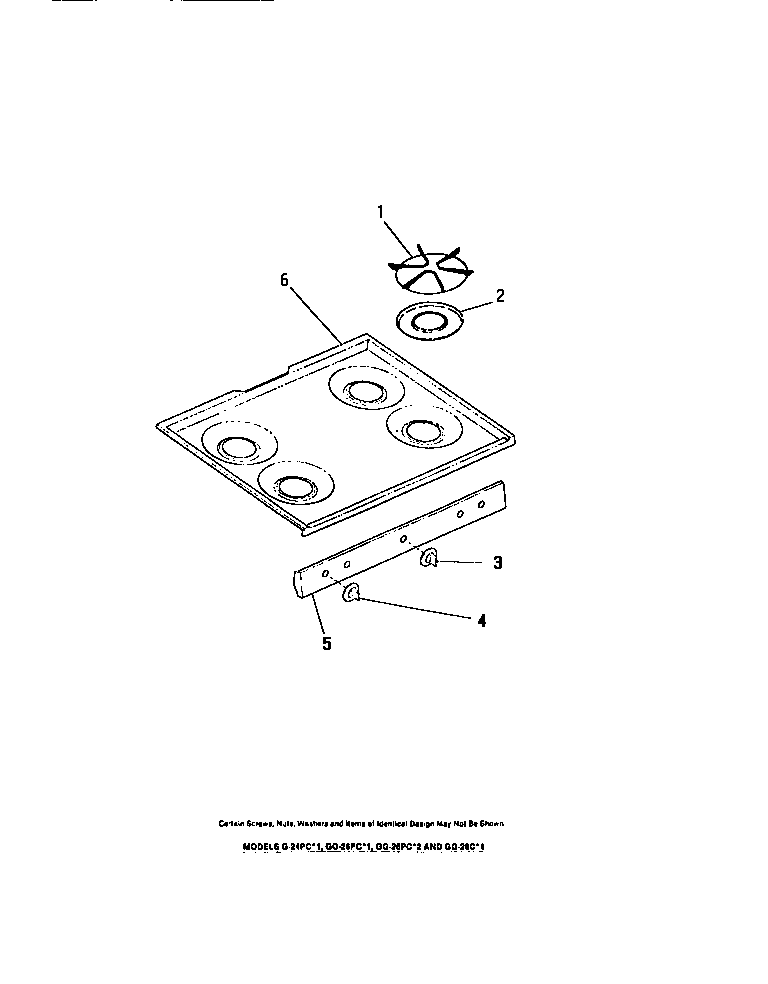 Frigidaire GG32BPCL0 cook top, knobs diagram