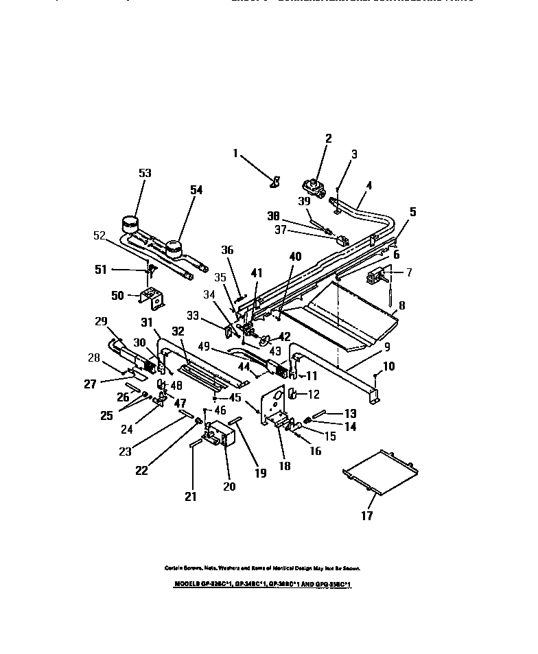 Frigidaire GG32BPCL0 burners, ignitors, controls diagram