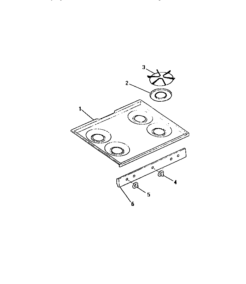 Frigidaire G30PCL0 cook top, knobs diagram